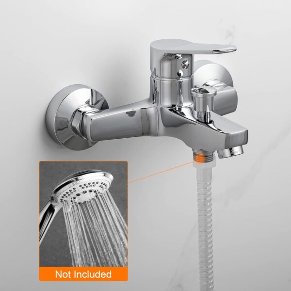 IBERGRIF M13059-1 Single Lever Bath Shower Mixer Taps, Bathroom Tub Filler Brass Faucet, Bath Shower Valve, Wall Mounted, Chrome