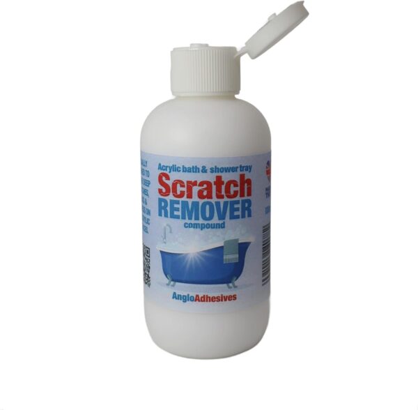 AngloAdhesives 100ml Scratch Remover & Polishing Compound for Removing Scratches, Marks & Haziness on Acrylic Bathtubs & Shower Trays. Includes 1 Micro Fibre Cloth