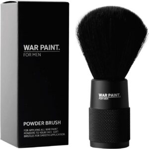 War Paint For Men Large Metal Powder Makeup Brush - Extra Soft Bristles & Heavy Base for Easy Application - Vegan Friendly & Cruelty-Free - Makeup Product For Men