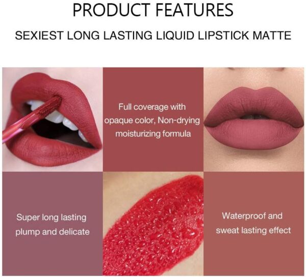 6 Pcs Matte Liquid Lipstick Set Nude Lip Gloss Non-Stick Cup Not Fade Waterproof Long Lasting Lip Sticks Gift For Make Up Women (Set B)
