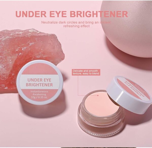 2 PCS Under Eye Brightener Concealer, Korean Makeup Eye Colour Corrector for Dark Circles, Instant-Anti Aging Eye Concealer