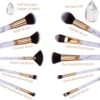 Makeup Brushes HEYMKGO Professional Marble Makeup Brush Set, Soft and Odor-free Natural Synthetic Bristles,10PCS + 2 Sponge Puff + Marble Pattern Cosmetics Bag