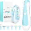 Baby Electric Nail File, 8 in 1 Safe Baby Nail Trimmer, Baby Nail Clippers with 6 Grinding Heads and Light, Baby Nail Care Kit for All Ages (Blue1)