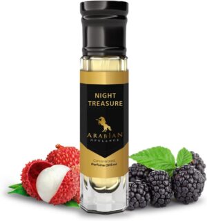 Arabian Opulence FR183 NIGHT TREASURE Roll-on Perfume Oil | Concentrated Fragrance Body Oil | Long Lasting Oil Based Perfume for Women | Travel Size Bottle Alcohol-Free (6ml)
