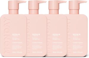 MONDAY Haircare REPAIR Conditioner with Keratin, Coconut Oil, Shea Butter, Argan Oil & Cocoa Butter For Dry to Damaged & Depleted Hair 4×354mL