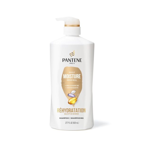 Pantene Shampoo & Conditioner Set, Daily Moisture Renewal with Pro-V Nutrients for Dry, Color-Treated Hair, Long-Lasting Hydration & Nourishment, 27.7 Fl Oz Each, 2-Pack + Miracle Rescue Shot (0.5 Oz)