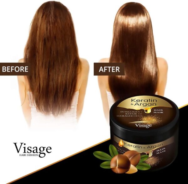 Visage Professional Hair Mask Argan Oil & Keratin | Hair Repair Treatment For Dry Damaged Hair | Hydrating And Nourishing | Deep Moisturising Hair Mask | Premium Hair Product 500Ml