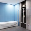 huibathrooms 5Fold Screem-1200x1400mm, Pivot Shower Bath Screen Panel