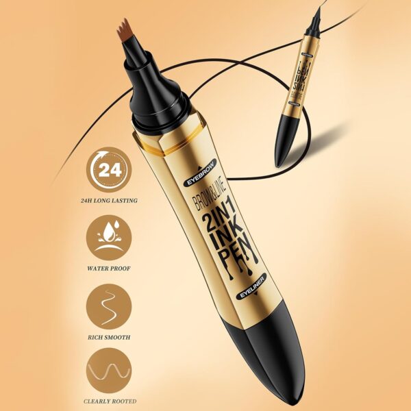 Microblading Pencil with 4 Fine Microfork Tips - Long-Lasting Waterproof, Smudge-Proof Eyebrow Shaping Tool for Natural Eyebrow Shaping (Dark Brown)