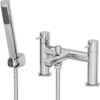 Architeckt® Malmo Bathroom Bath Shower Mixer Tap Handset Hose Attachment Round Twin Lever Handle for Bathtub Modern, Chrome