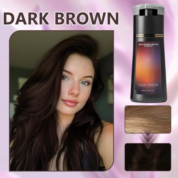 Polar Hair Dye Shampoo, Hair Care, Hair Care Instant Dye Shampoo, Natural Color for Gray Hair Coverage (Dark Drown)