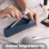 FERYES Makeup Brush Holder, Magnetic Closure Silicon Portable Cosmetic Face Brushes Holder, Soft and Sleek Makeup Tools Organizer for Travel- Blue