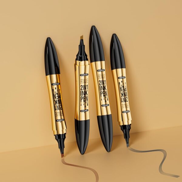 Microblading Pencil with 4 Fine Microfork Tips - Long-Lasting Waterproof, Smudge-Proof Eyebrow Shaping Tool for Natural Eyebrow Shaping (Dark Brown)