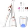 TOUCHBeauty Manicure Pedicure Nail Files Set, Manicure Drill Set, 5 in 1 Portable Nail File Drill System for Salon-Quality Care of Hands and Feet at Home, Battery Powered, AG-1335C (Gold)