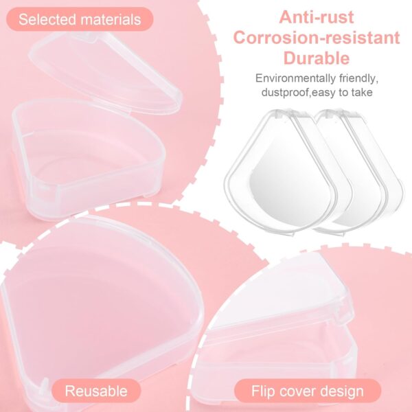 8 Pcs Powder Puffs Cases, Triangle Powder Puff Container Clear Makeup Sponge Protective Container Portable Beauty Blender Holder Reusable Dust-Proof Pocket Cosmetic Puff Box for Travel