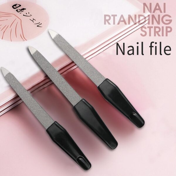 8 Pack Grade Stainless Steel Nail Files - Dual Grit 100/180 Professional Nail Care Kit for Women & Men, 6’’ Rust-Proof Nail Filer for Natural Nails, Home Salon & Travel Use (Elegant Black/White)