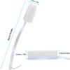 Mczcent Body Brush Dry Brushing Back Scrubber with Curved Plastic Long Handle Bath Shower Brush Dry Skin Exfoliating Cellulite Brush for men and women(Transparent Handle), XL