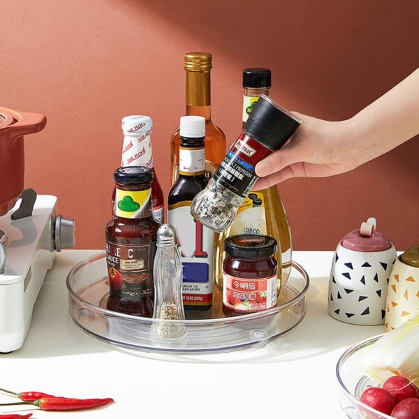 6132cdzttmL._AC_SL1000_.jpg ROWNYEON 360 Rotating Makeup Organiser,Revolving Toiletry Organiser Storage Turntable Lazy Susan Makeup Stand, Vaity Cosmetic Organiser Tray for Perfume,Bedroom,Kitchen,Dressing Table Organiser