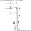 6137ivdpjML._AC_SL1500_.jpg Biubiubath Thermostatic Shower Mixer, Anti-Scald Exposed Mixer Shower,Height Adjustable Riser Rail Kit, Square Handheld & 8 inches (200mm) Overhead Rainfall Shower,Chrome Silver