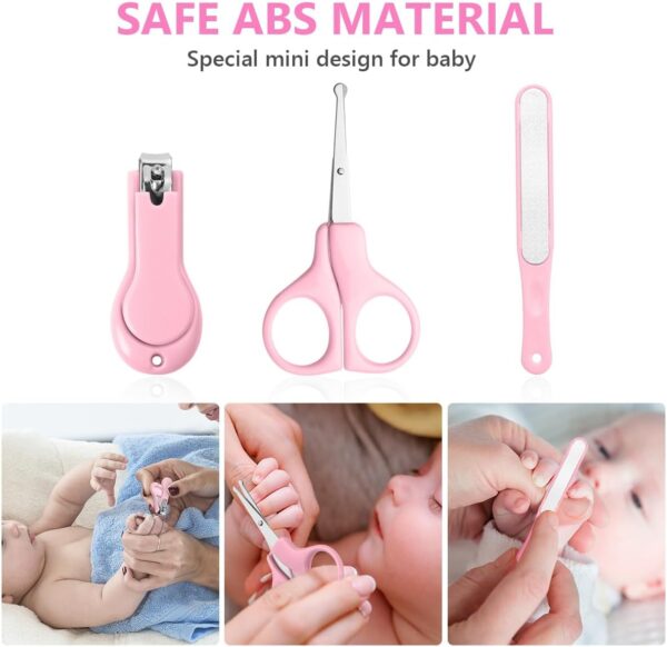 Vicloon Baby Nail Kit, 5-in-1 Baby Nail Care Set, Baby Nail Care Tool, Baby Manicure Set Includes Nail Clippers, Scissor, Earpick, Nail File and Tweezer for Newborn Infant Toddler