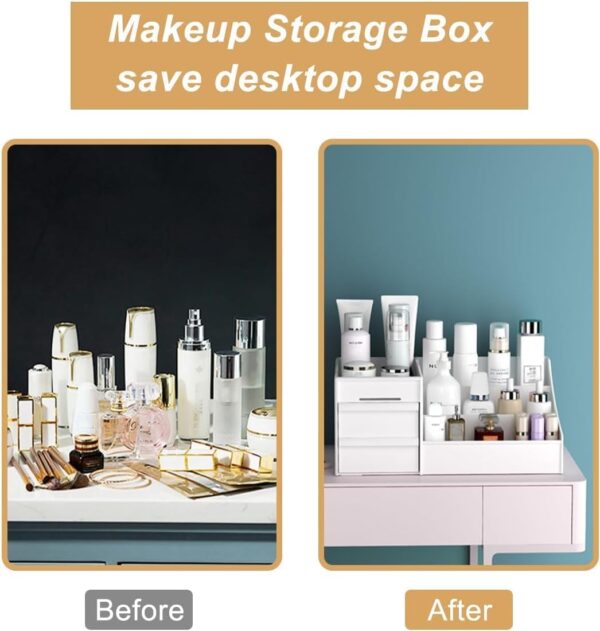 Koksi Makeup Organizer Cosmetics Storage with Drawers Large Capacity Organiser for Lipsticks Brushes Jewelry Nail Care Skincare Organiser for Vanity Desk Dresser Bedroom Bathroom Toiletry