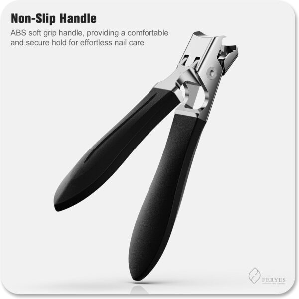 613QTSBCJL._AC_SL1500_.jpg FERYES Nail Clippers for Thick Nails with Catcher, Soft Grip Rubber Handle Fingernail Clippers for Effortless Nail Care, Precision & Powerful Thick Nail Cutter for Senior, Men and Women