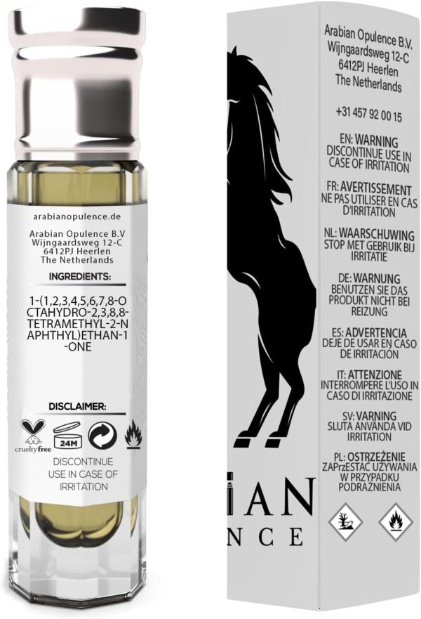 Arabian Opulence FR201 MOLECULAR Roll-on Perfume Oil | Concentrated Fragrance Body Oil | Long Lasting Oil Based Perfume for Men and Women | Travel Size Bottle Alcohol-Free (6ml)