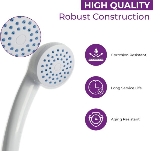 613dU8Vb5uL._AC_SL1500_.jpg Blue Canyon Apollo Shower Spray| Bathroom Accessory| Premium Shower Attachment for Bath taps| Push-on-Fitting,| Suitable for Round & Oval Taps Upto 3cm| Shower Head for Bath| 1.2 Meters| (White)