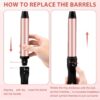 5 in 1 Curling Iron Brush Set with Thermal Brush and 4 Interchangeable Ceramic Curling Wand(0.5”-1.25”), Fast Heating, Dual Voltage, Include Glove