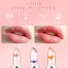 LOPHE Clear Flower Jelly Lipstick, 3Pcs Magic Temperature Color Change Lip Balm, Long Lasting Moisturizing Lip Gloss Set, Nutritious Crystal Lip Stick Makeup Set, Great Gift for Women and Girl