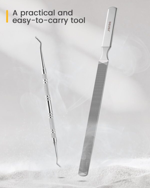 BEZOX Long Steel Nail File for Onychomycosis, Ingrown Nail，Thick and Fungal Nails with Dual-Ended Toenail Lifter – The Ultimate Manicure & Pedicure Tool for Men and Women’s Nail Care