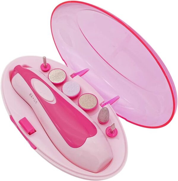 DIFLY Electric Manicure Set, Nail File Grooming Grinding Trimmer Tools for Adult, Gentle & Safe Fingernail Care with LED Light