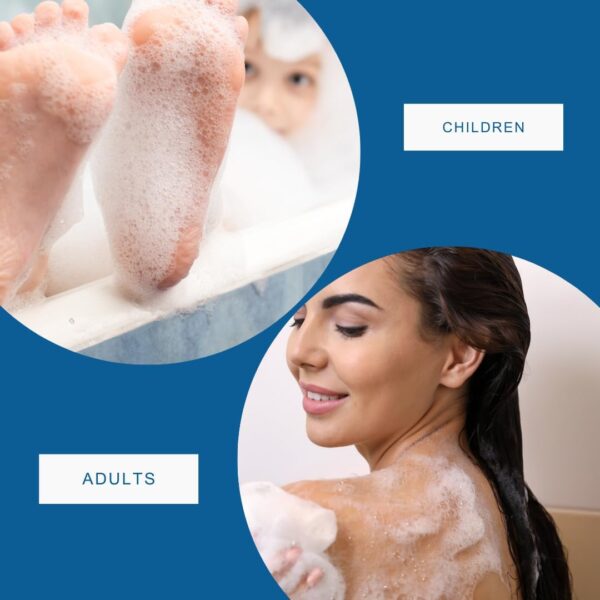Exfoliating Bath Sponge 4 Pack - Double-Sided Body Shower Scrubber for Adults, Men, Women, Kids, and Children | Cleansing and Massage Refreshing Bathing Experience