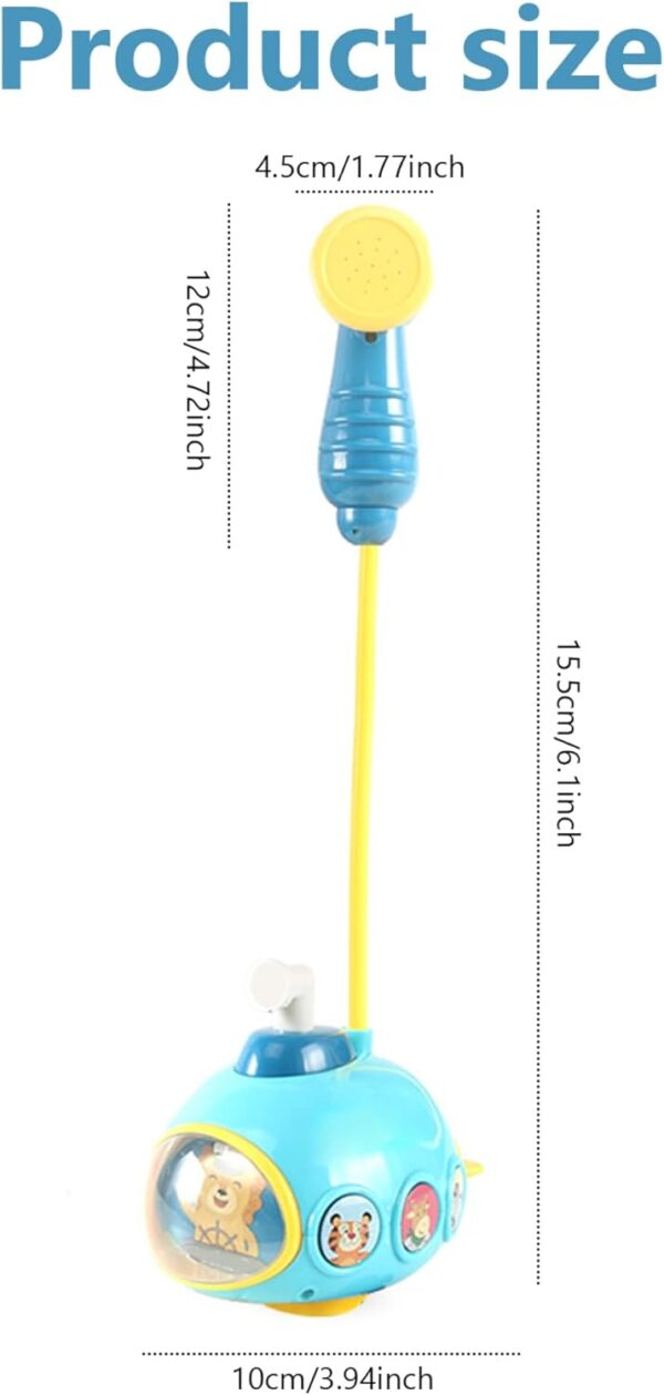 Kalastussaari Baby Bath Toy with Electric Submarine Bathtub Toy Sprinkler Shower Head Pool Spray Water Toy No Battery Blue