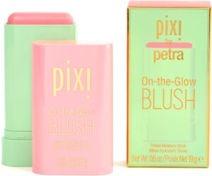 Pixi On-the-Glow Blush - Fleur, Hydrating Tinted Moisture Blush Stick with Ginseng, Aloe Vera & Fruit Extracts, For Cheeks & Lips, 19g / 0.6oz, Paraben-Free