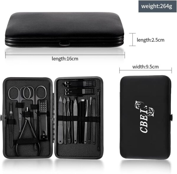 Manicure Set 18pcs Stainless Steel Nail Clippers Set Cuticle Remover Cutter Trimming Grooming Tools Manicure & Pedicure Set Accessories for Women & Men