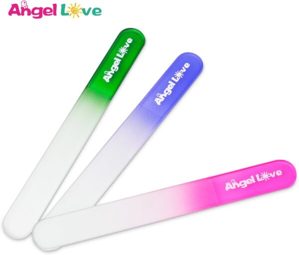 Angel Love Baby Nail File, 3 Pack, Emery Board Glass, Crystal for Babies, New Moms & Baby Shower(Gift Set), Qzf Color