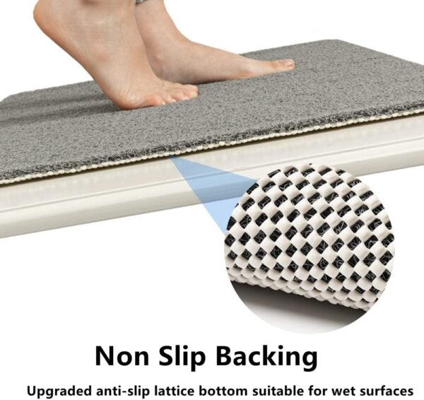 Bath Mat for Inside Shower,60x90cm Loofah Shower Mat Non Slip Anti Mould Antibacterial Soft PVC Bath Mat for Bathroom Wet Shower Areas