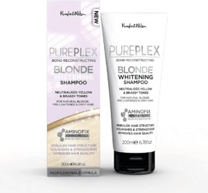 PurePlex Blonde Bond Reconstructing Shampoo. Professional Toning Formula Nourishes & Rebuilds hair from within, Protects & Restores, 200ml. By Knight & Wilson