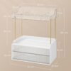 SONGMICS 4-Layer Makeup Organiser, Skincare Organiser, 4 Dividers, Anti-Slip Design, Bathroom Counter Organser, Versatile for Vanity Bedroom Kitchen, 20 x 32 x 39.1 cm, Transparent JKA021W02