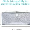 Munchkin High'n Dry Baby Bath Toy Storage Basket| Hanging Bath Tidy for Corner Bath Wall| Soft Baby Bath Caddy & Bath Organiser Rack| Shower & Bath Toy Holder| Bathroom Toy Net with Suction Cups