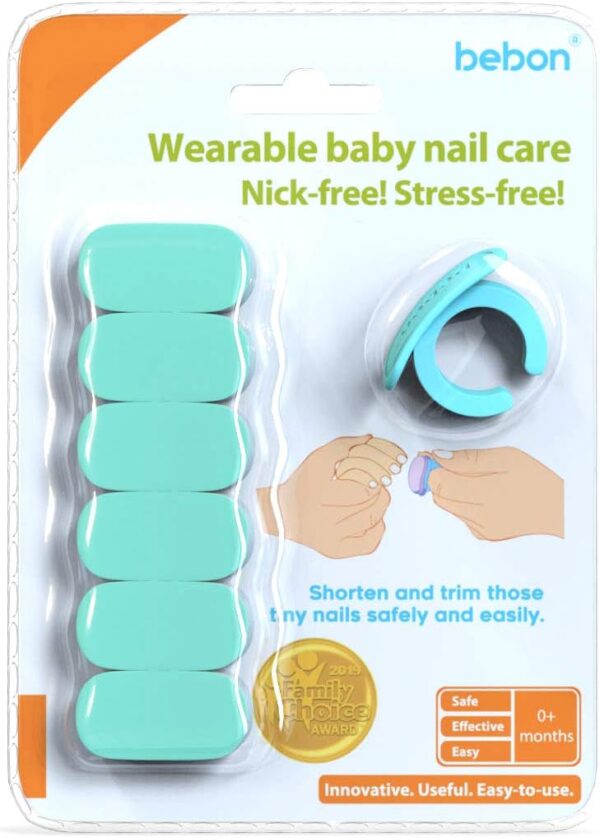 Wearable Baby Nail File with a Ring for Your Finger I Very Useful Baby Nail Care Set for Newborns I 18 Snap-Off Disposable Files/Baby Nail File (New Baby)