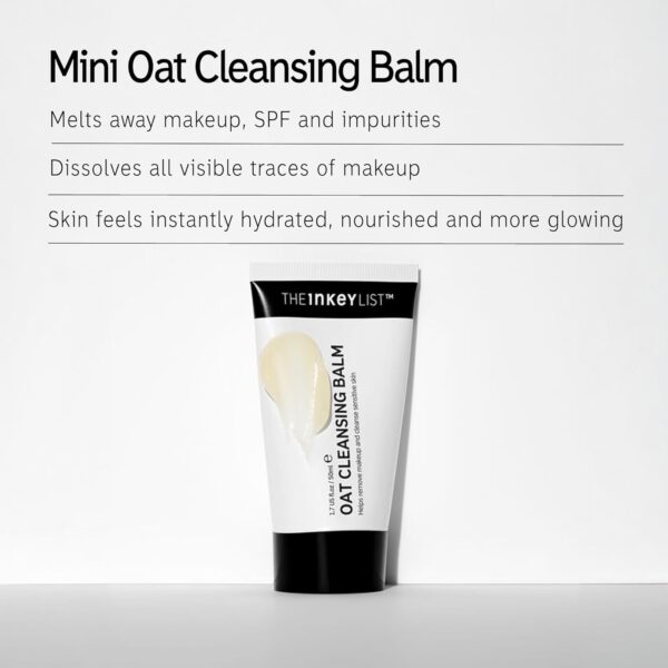 The INKEY List Mini Oat Cleansing Balm 50ml, Dissolves Makeup, Gentle Cleanser, Fragrance-free, Suitable For All Skin Types