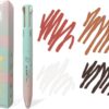 MKNZOME 4 in 1 Makeup Pen, Eye Liner, Lip Liner, Brow Liner Eyebrow Pencil, Highlighter Pen for Eye, Lip and Face Makeup, Long Lasting, Waterproof, Blendable, Multi-Function Beauty Pencil, Pack of 1