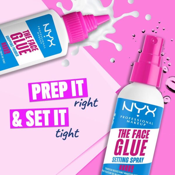 NYX Professional Makeup Face Primer, Gripping Primer, Offers Up to 24HR Hydration, Long-lasting Wear, The Face Glue, 35ml