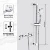 Thermostatic Bath Shower Mixer Tap with Shower Riser Kit, Modern Bath Taps with Shower Set, Include Deck Mounted Thermostatic Bar, Shower Rail, Shower Head, Shower Hose, 38°C Anti Scald, Chrome