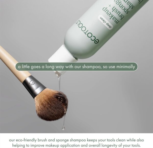 EcoTools Makeup Brush and Sponge Shampoo, Removes Makeup, Dirt, & Impurities From Makeup Brushes & Makeup Blending Sponges, Fragrance-Free, Vegan, & Cruelty-Free, 6 fl.oz./ 177 ml, 1 Count