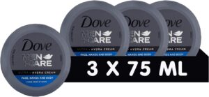 DOVE MEN + CARE Ultra Hydra Cream - Moisturising Effect for Face, Hands, Body - Suitable for All Skin Types, 3 x 75 ml