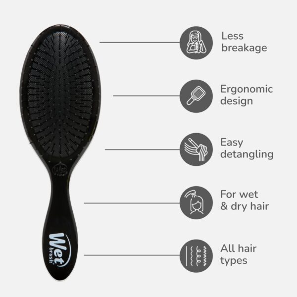 Wet Brush Original Detangling Hair Brush, Classic Black - Ultra-Soft IntelliFlex Bristles - Detangler Brush Glide Through Tangles With Ease For All Hair Types - For Women, Men, Wet & Dry Hair