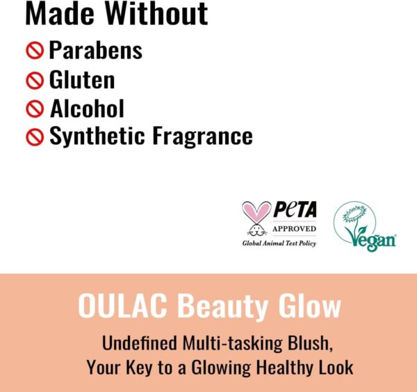 Oulac Pink Luminous Blusher for Cheek Women|Pink Sliver Refletive Glow Highlighter Blushers|Blendable Blusher|Natural Stunning Look|Makeup Vegan Cruelty Free|(F06) Pinky Ice 4.8g